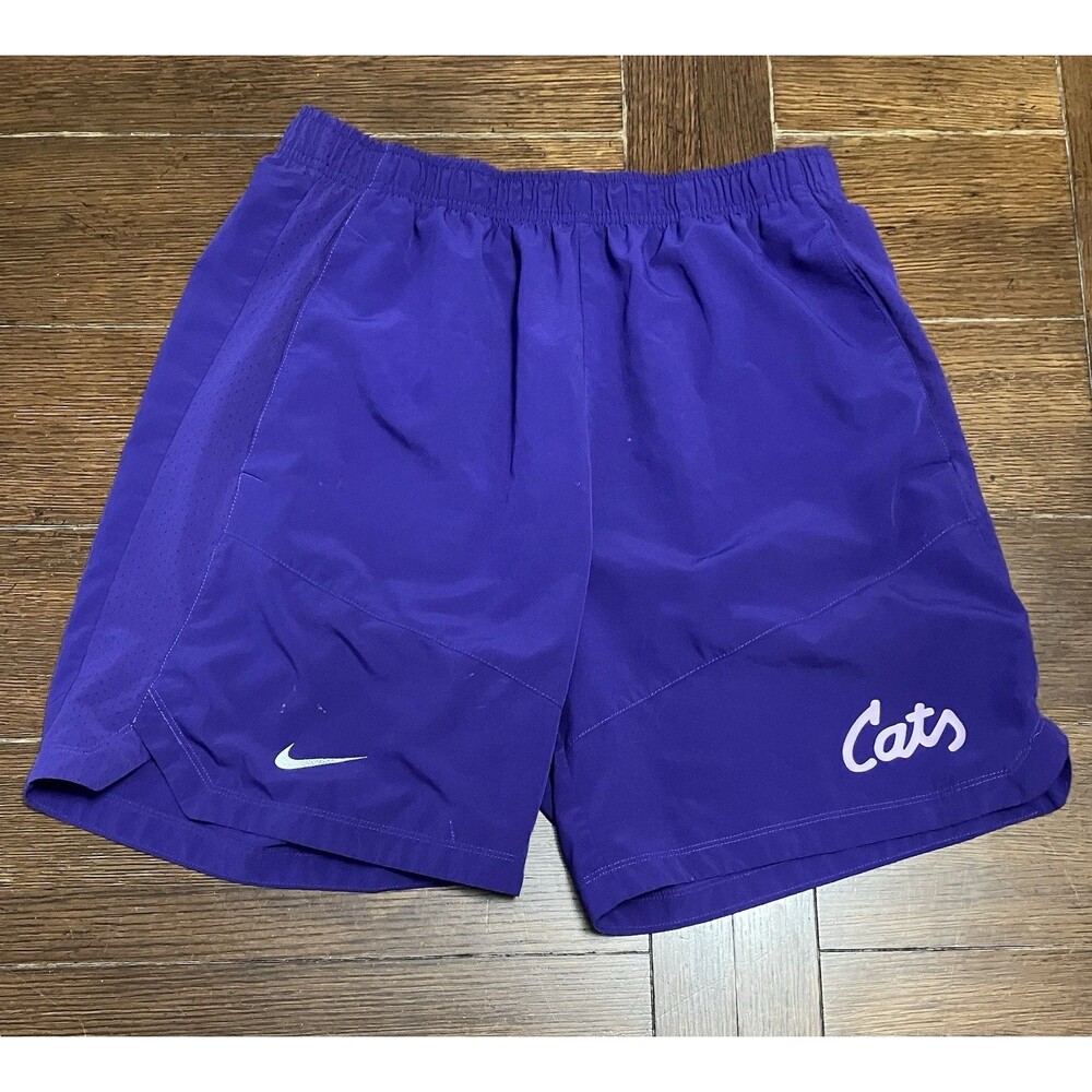Men’s Size L Nike Kansas State Wildcats Purple Player Issued Shorts Cats